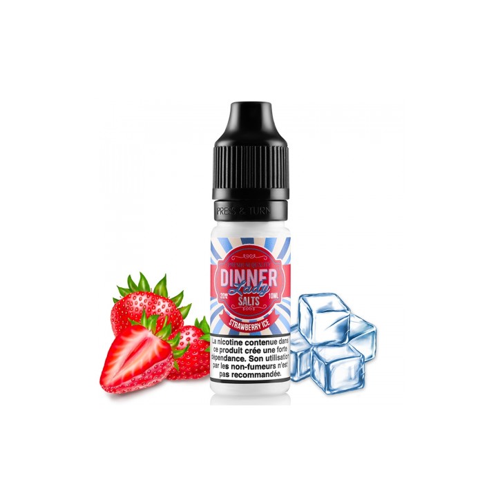 Strawberry Ice Nic Salt 10ml - Dinner Lady