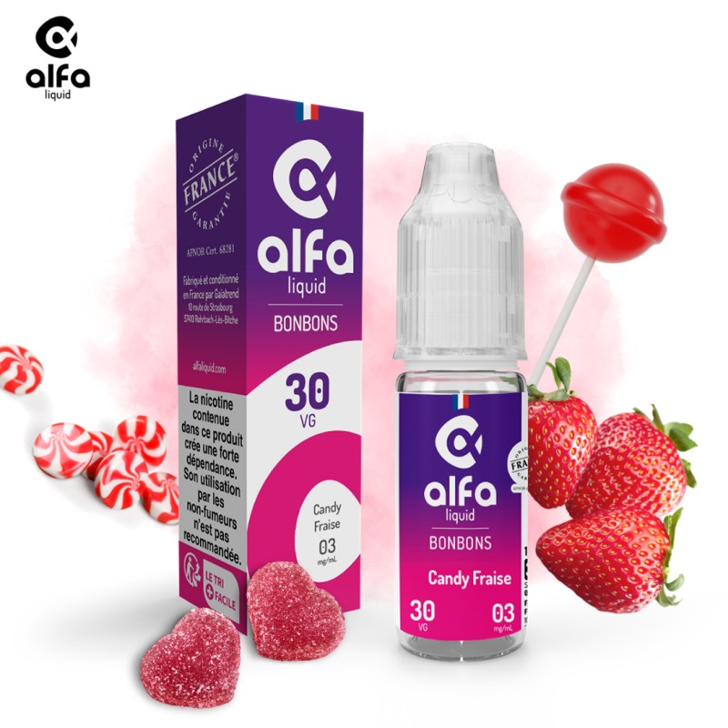 Alfaliquid Bonbons Candy Fraise 10ml